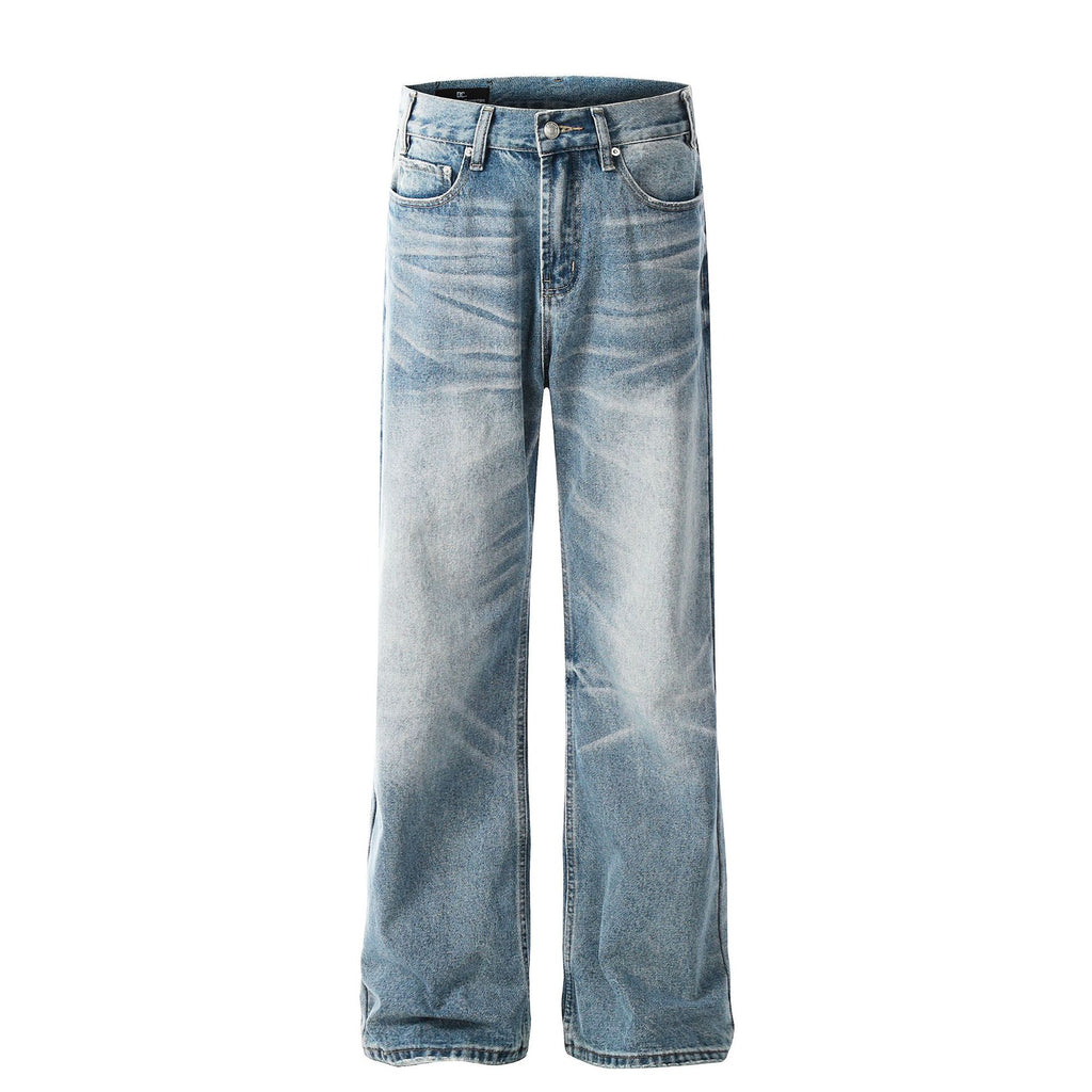 Flared Washed Jeans Blue