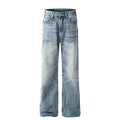 Flared Washed Jeans Blue