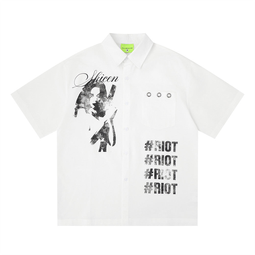Printed casual short-sleeved