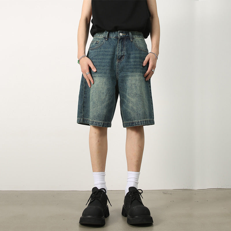 Relaxed Denim Washed Shorts