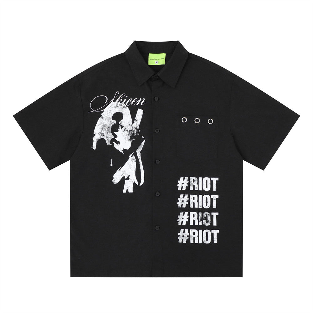 Printed casual short-sleeved