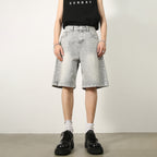 Relaxed Denim Washed Shorts