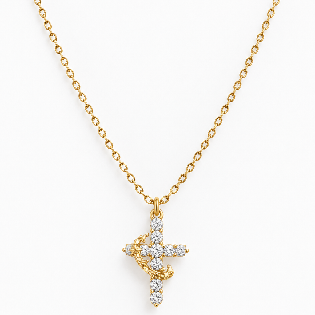 Electroplated Cross Heart | Necklace