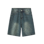 Relaxed Denim Washed Shorts