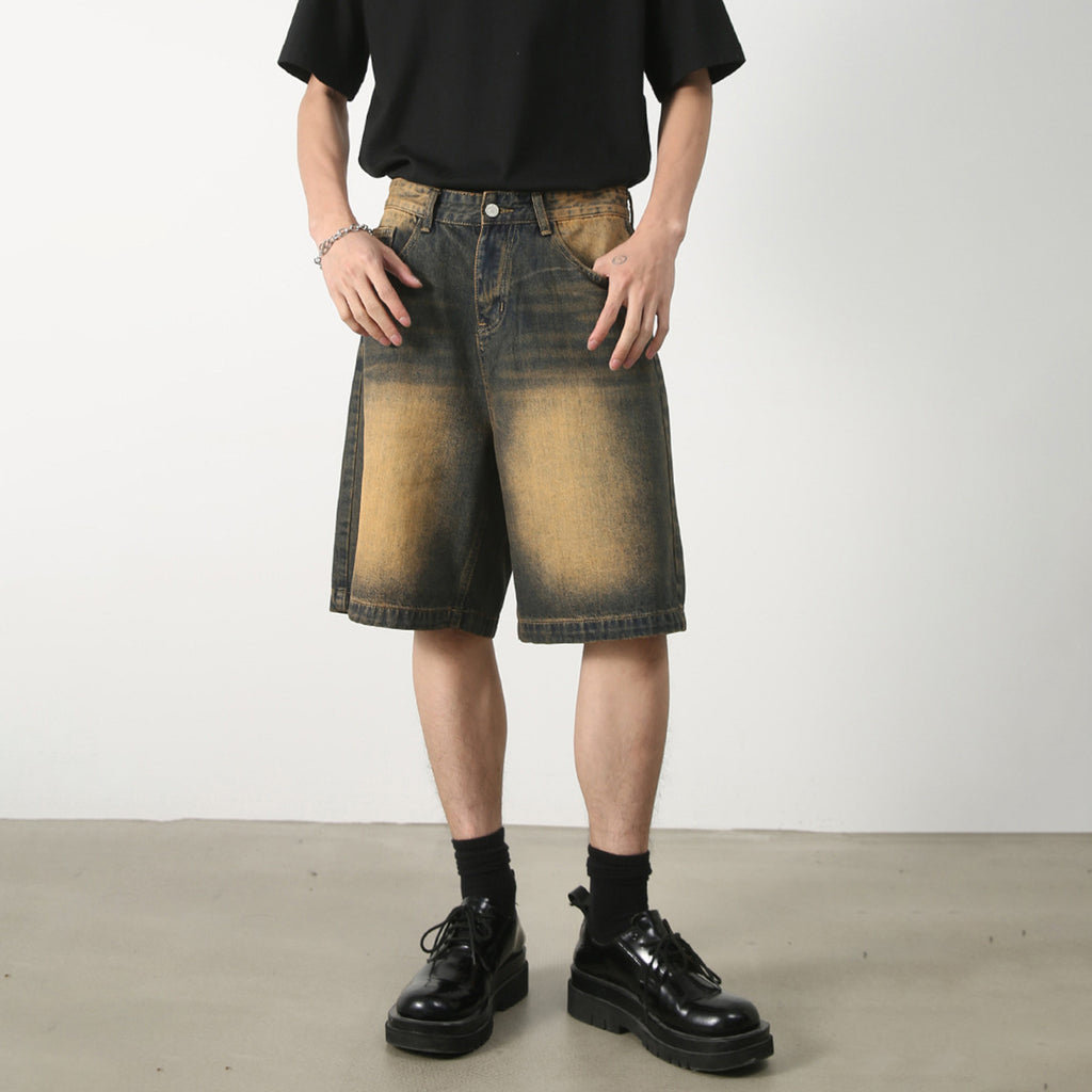 Relaxed Denim Washed Shorts