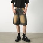 Relaxed Denim Washed Shorts